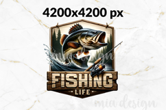 Fishing Life PNG, Largemouth Bass Fishing Sublimation Design Product Image 2