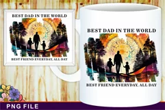 Best Dad In The World, Fathers Day Sublimation PNG T shirt Product Image 2