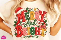 Merry and Bright PNG, Preppy Merry Coquette Christmas PNG Product Image 2