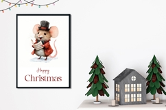 Merry Christmas Greeting Card, Winter Mouse Greeting Card Product Image 2