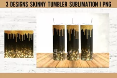 Gillter Back&Gold Tumbler Sublimation I 20 OZ Tumbler Design Product Image 2
