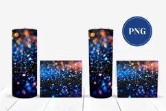 Blue Glitter Tumbler Sublimation, Pink Glitter Tumbler Wrap Product Image 2