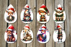 Christmas Deer | funny Teardrop earring Sublimation designs Product Image 2