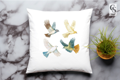 Colorful Songbird Flying Clipart Sublimation PNG Product Image 2