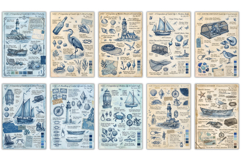 Summer Coastal Junk Journal Pages Product Image 2