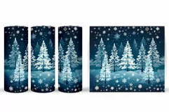 Christmas Tree Tumbler Design. Winter Forest Tumbler Wrap Product Image 2