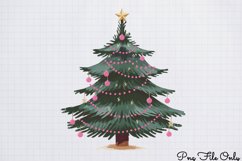 Cute Pink Christmas Watercolor Clipart Bundle PNG Product Image 3