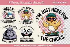 Funny Sarcastic Animals Sublimation PNG Product Image 1