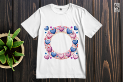 Colorful Heart Wreath Clipart Sublimation PNG Product Image 3