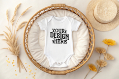Baby Bodysuit White Mockups, Bodysuit Mockup Product Image 1