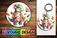 Joyful Coasters Circle PNG Style, Dino Product Image 1