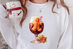 Christmas Wine Cup Sublimation Clipart Product Image 2