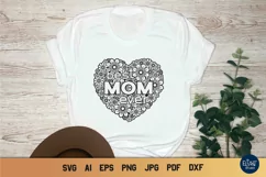 Best Mom Ever SVG | Mothers Day SVG | Floral Heart SVG Product Image 1