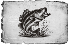 Bass Fish Jumping Silhouette Bundle Product Image 2