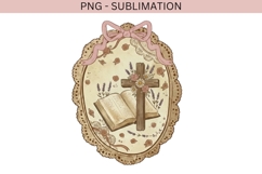 Vintage frame cross png design for T-shirts Product Image 2