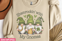 .Shamrockin&#039; with PNG, Gnome St Patricks Day Sublimation PNG Product Image 3