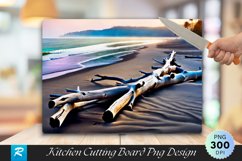 Big Driftwood at Beach Cutting Board Sublimation Design Product Image 1
