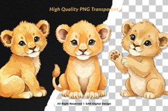 15 Bundle Watercolor Cute Lion King Jungle Animal Wildlife Product Image 2