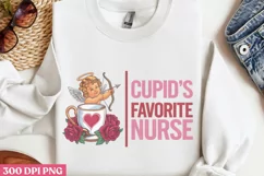 Cupid's Favorite Nurse PNG, Valentine Nurse Sublimation PNG Product Image 3