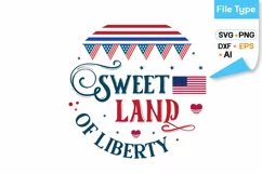 Sweet Land Of Liberty Round Sign SVG Design Product Image 2
