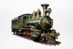 Vintage Green Christmas Clipart PNG Product Image 2