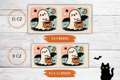 Halloween Bats Mug Wrap, Kawaii Ghost Mug Template Product Image 2