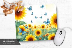 Sunflower Watercolor Beauty Mouse Pad PNG Design Product Image 1