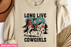 LONG LIVE COWGIRLS PNG, Vintage Western Sublimation PNG Product Image 1