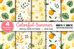 Seamless Summer Tropical Pattern PNG Product Image 1