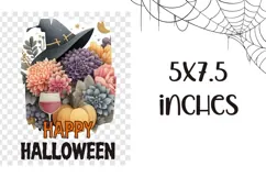 Floral Halloween Witch Hat PNG, Halloween Pumpkin Towel Product Image 2