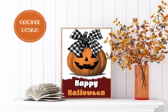 Happy Halloween Greeting Card, Cartoon Halloween Pumpkin PNG Product Image 2