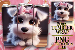 Timeless charm 20oz tumbler wrap, 3D Dog Product Image 1