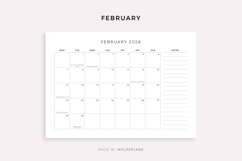 2028 Monthly Planner with Holidays, Landscape, Printable Product Image 2