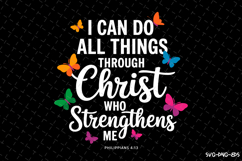 Christ who strengthens me SVG Design | Quotes | SVG Cut File Product Image 1