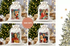 Retro Christmas Family Santa Sack Design, Christmas Gift Bag Product Image 2