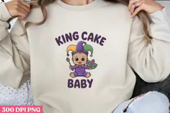 KING CAKE BABY PNG, Mardi Gras Sublimation PNG Product Image 1