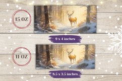 Winter Deer Mug Wrap Design, Winter Forest Coffee Cup Product Image 2