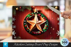 Wooden Merry Bright message and star Cutting Board PNG Product Image 1
