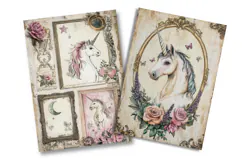 Vintage Unicorn Junk Journal Pages Product Image 2