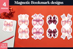 Valentine Magnetic Bookmark Pink Bow Magnetic Bookmarks Product Image 1