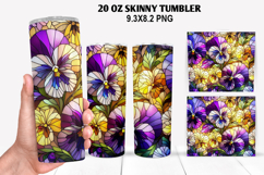 Flower Skinny Tumbler 20oz Wrap Design, Flowers Tumble PNG Product Image 1