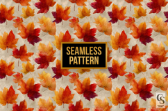 Watercolor Autumn Leaves Digital Paper Product Image 2