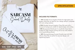 Sarcasm, served daily SVG - Funny Sleeve T-Shirt Design Product Image 2