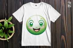 Green Smiley Face Emoji Clipart Sublimation PNG Product Image 2