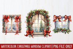 Watercolor Christmas Window Clipart Product Image 1