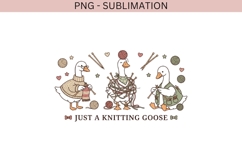 Knitting Goose PNG Illustration | Whimsical Yarn Craft Product Image 2