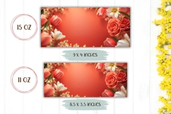 Summer Flowers Mug Wrap, Tulips Mug, Flowers PNG Product Image 2