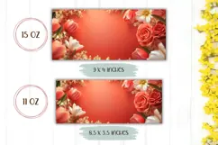 Summer Flowers Mug Wrap, Tulips Mug, Flowers PNG Product Image 2