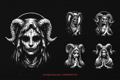 10 Bundle Dark Art Mother Marry Skull Horror Horn Girl Woman Product Image 3