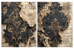 Black, Grunge, Paper, Shabby Chic, Papers, Junk Journal Product Image 2